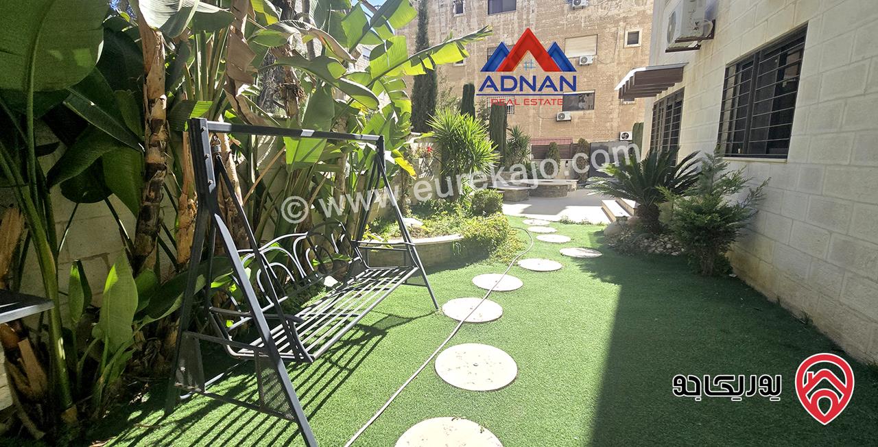 شقة أرضية مفروشة فخمة مساحة 230م مع حديقة 350م و كراج و مدخل خاص للإيجار في عمان - الرابية