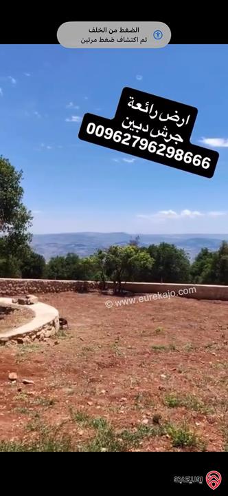 قطعة ارض مميزة مساحة 1 دونم للبيع في جرش - دبين