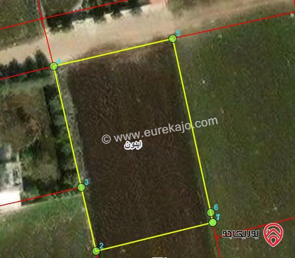 أرض مساحة 1474م للبيع في اربد - من اراضي ايدون حوض الفحص شرق مجمع عمان الجديد 