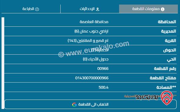 قطعة أرض مساحة 500م للبيع في البنيات	