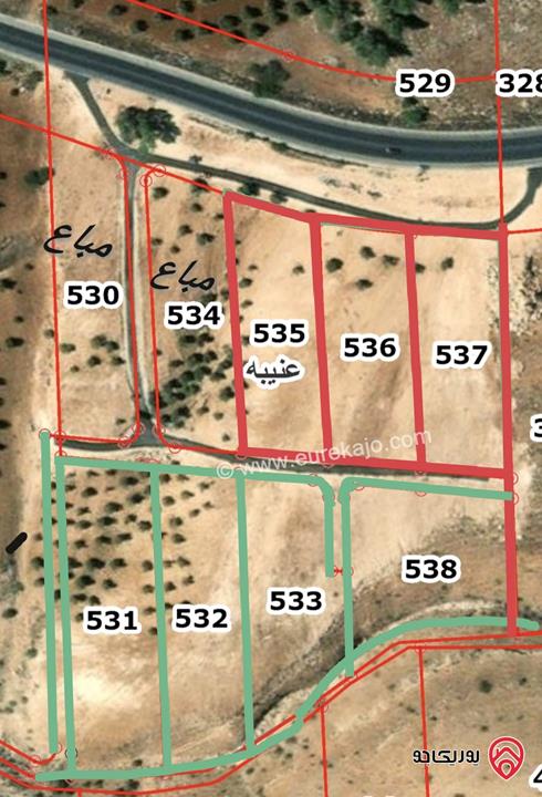 قطعة ارض مساحة 3400م للبيع في جرش على شارع جرش الزرقاء الرئيسي