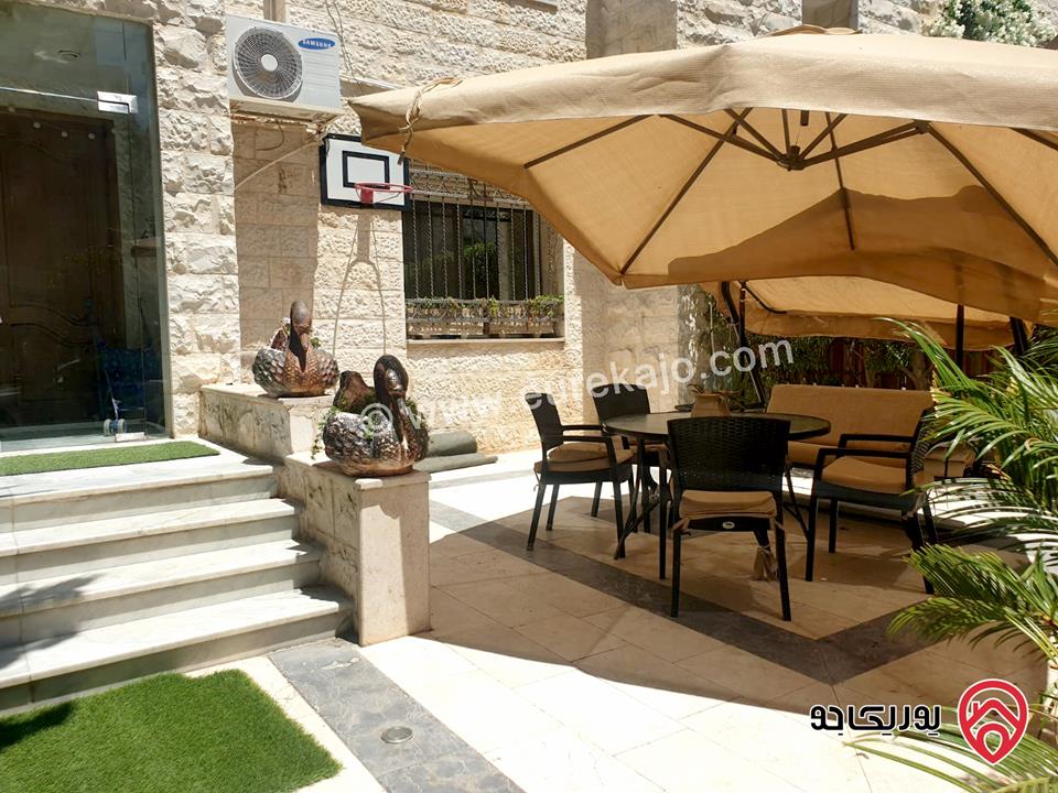 شقة مفروشة ارضية مساحة 210م مع حديقة 80م ومدخل خاص للإيجار في عمان - أم السماق