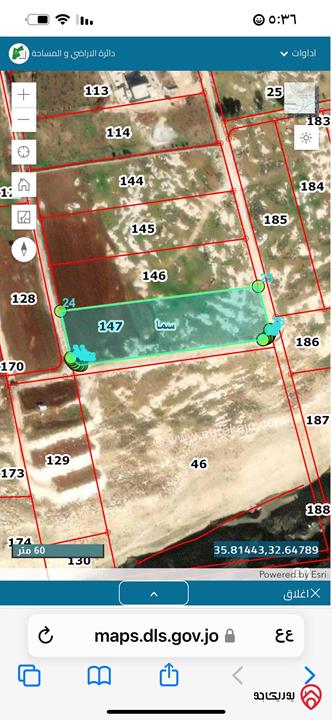 أرض مساحة 4 دونم و 625م للبيع في اربد - أراضي بني كنانة سما الروسان