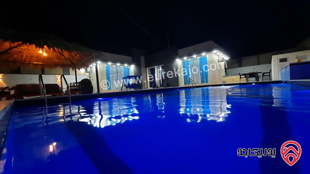 شاليه مساحة الأرض 527م والبناء 122م للبيع في البحر الميت منطقة الجوفة