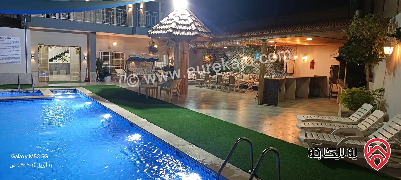 شاليه مساحة الأرض 405م والبناء 158م للبيع في البحر الميت - منطقة الرامة