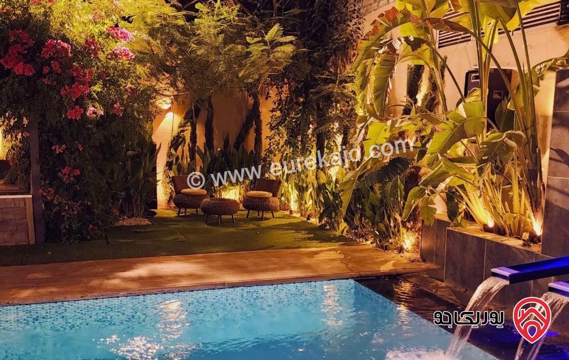 شاليه مودرن فاخر مساحة الأرض 716م والبناء 265م للبيع في البحر الميت قرب منتجع البحيرة