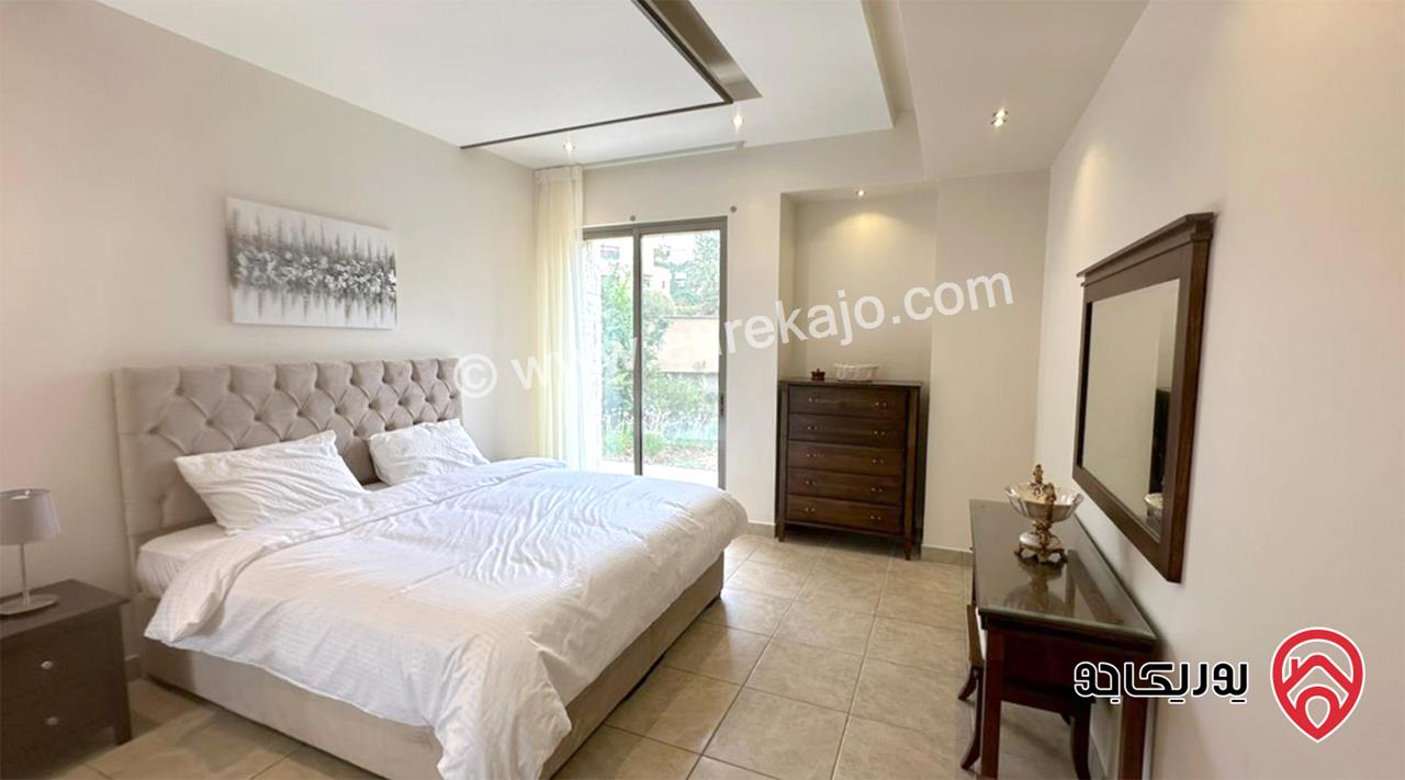 شقة ارضية مفروشة مساحة 90م مع حديقة 50م للإيجار في عمان - عبدون