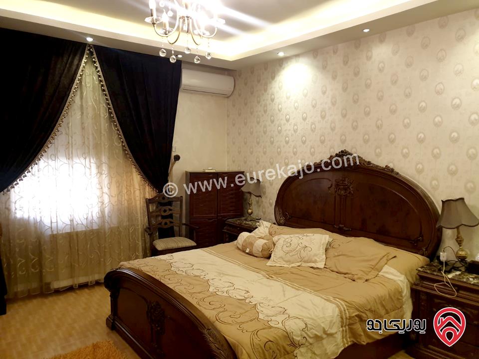 شقة مفروشة ارضية مساحة 210م مع حديقة 80م ومدخل خاص للإيجار في عمان - أم السماق