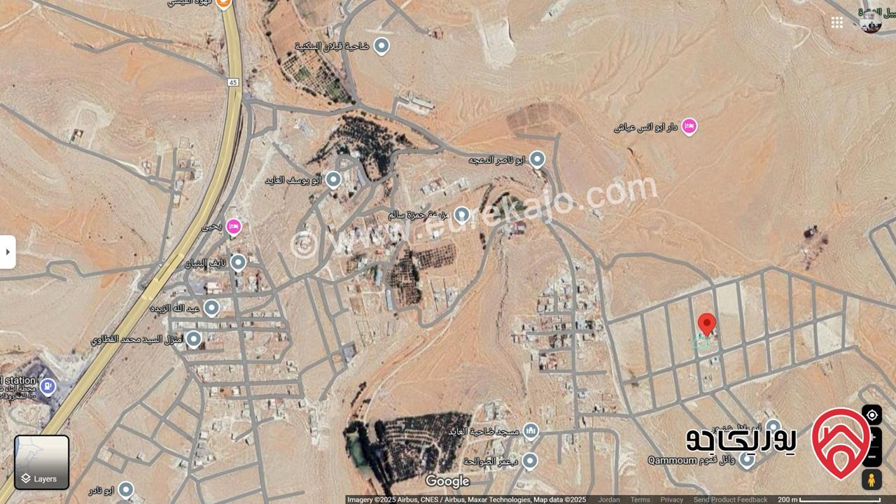أرض مساحة 500 متر مربع (جزء من أصل 4005.4 متر مربع) للبيع في محافظة العاصمة - أراضي شرق عمان وادي العش