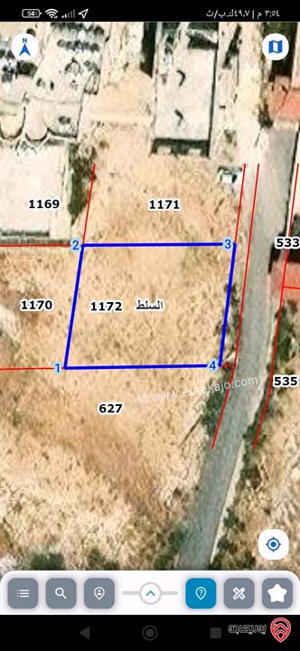 قطع أراضي بمساحات وأسعار مختلفة كما موضحة بالاعلان للبيع في السلط كافة المناطق