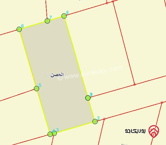 ارض مساحة 843م للبيع في اربد - من اراضي الحصن ضمن حوض شوامر الحقاف 