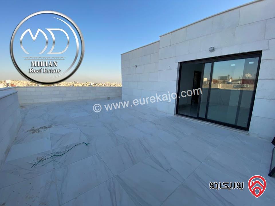 شقة دوبلكس جديدة طابق أخير مع روف للبيع في عمان - الصويفية مساحة 200م مع تراسات تشطيبات سوبر ديلوكس بسعر مميز