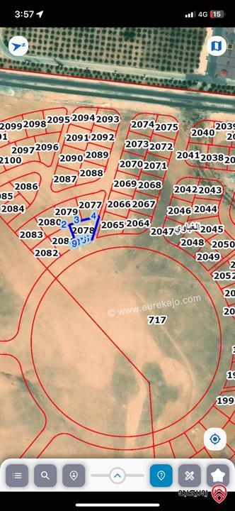 ارض مساحة 564م للبيع في الزرقاء - الغباوي على دوار وشارع 6م مرتفعة