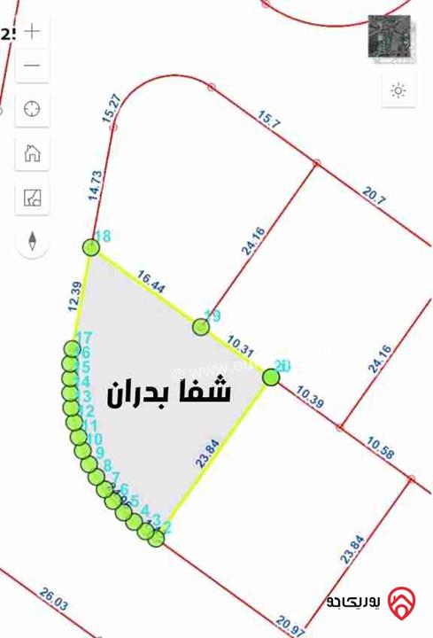 قطعة أرض مساحة 470م للبيع في عمان - شفا بدران