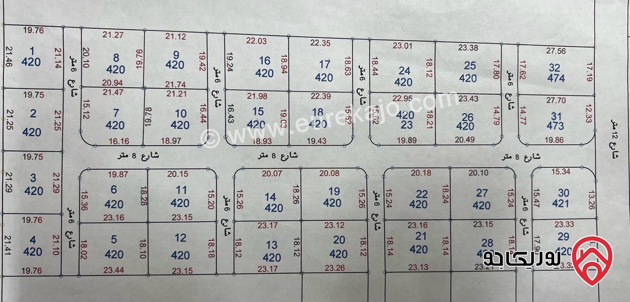 قطع أراضي مساحة 420م للبيع من أراضي جنوب عمان - منطقة زويزا 