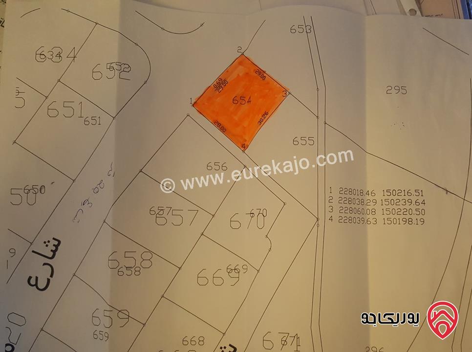 أرض مساحة 880م للبيع في عمان - البيادر أبو السوس غرب عمان ذات اطلالة رائعة