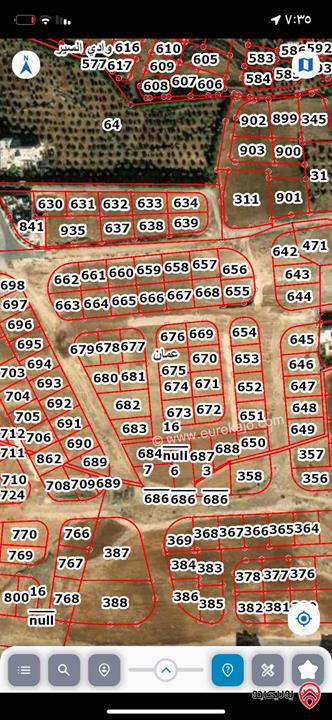 قطعة أرض مساحة 753م للبيع في عمان - رجم عميش