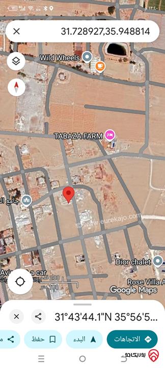 أرض سكنية مميزة مساحة 500م للبيع في عمان – طريق المطار / القسطل (ظهر حجرة الفرس)