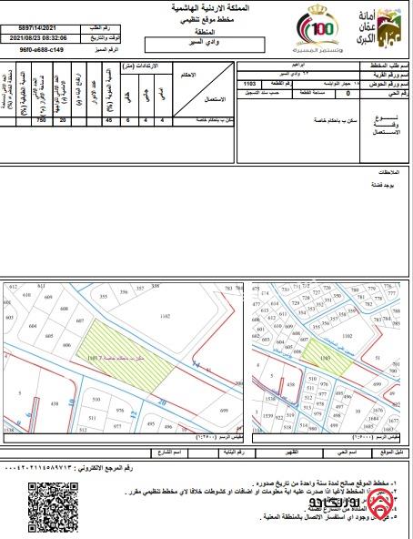 أرض مساحة 5230م للبيع في عمان - الظهير 