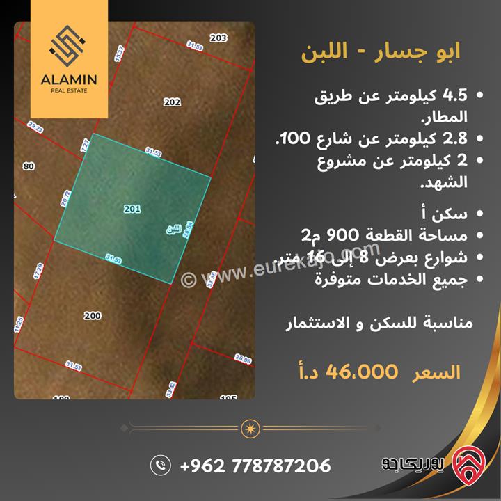 قطع أراضٍ مساحة 1 دونم للبيع في موقع استراتيجي في عمان - اللبن