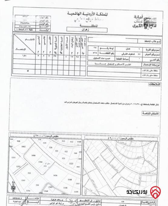 أرض مساحة 950م للبيع في عمان - عبدون