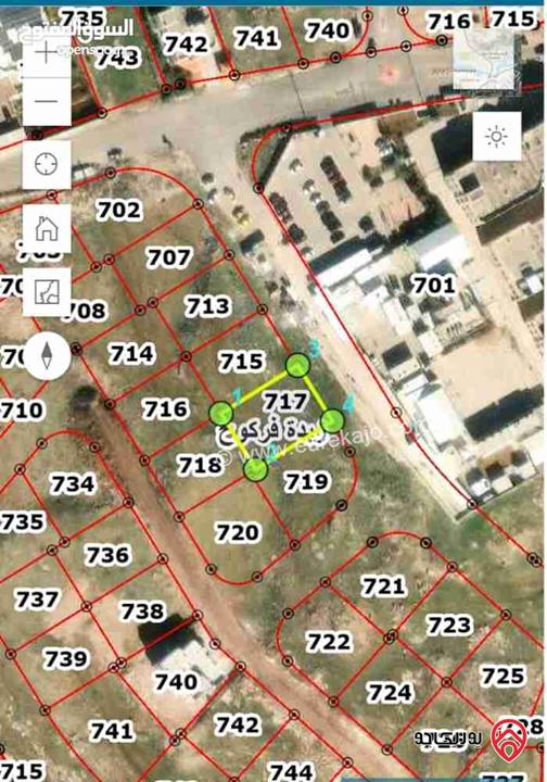 قطعة أرض مساحة 620م للبيع في اربد زبدة فركوح