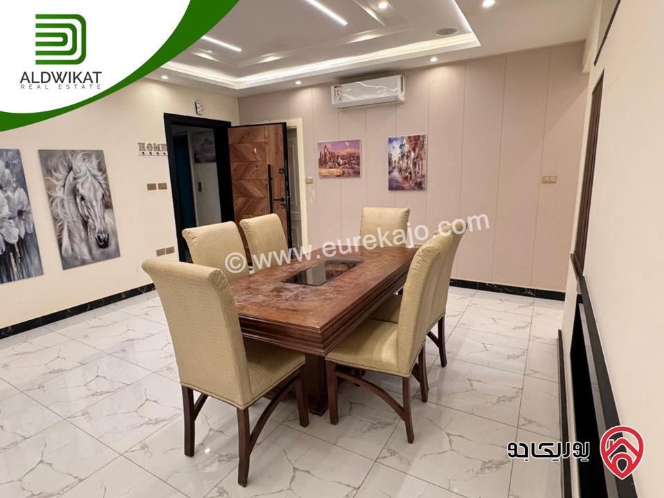 شقة شبه ارضي مفروشه للايجار في عمان - عبدون مساحة داخليه 186م والحديقة 100م موقع مميز تصلح للسفارات والهيئات الدبلوماسية