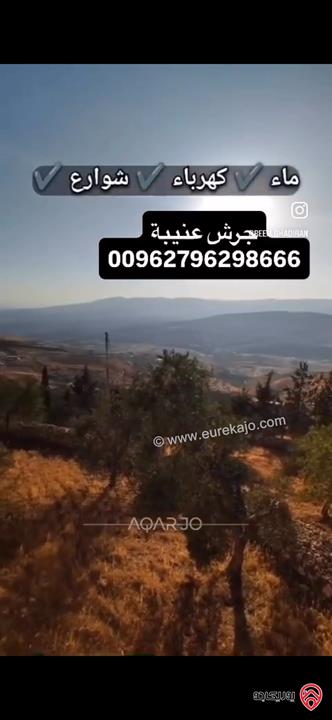 قطعة ارض استثمارية مساحة 3 دونم و 400م للبيع في جرش عنيبة