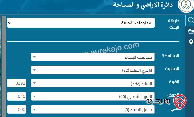 ارض مساحة 507م للبيع في السلط السرو الشمالي       	 