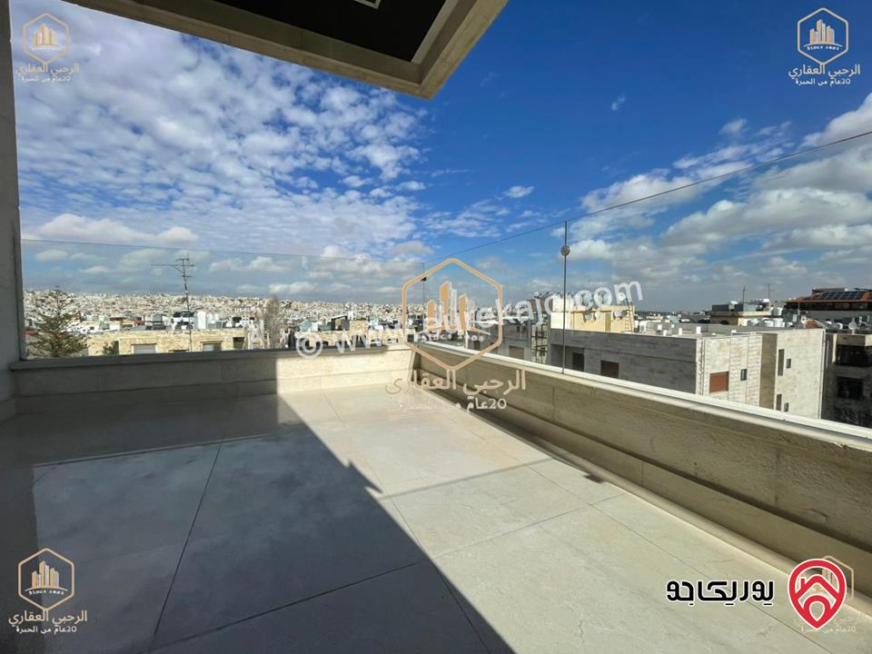 شقة سوبرديلوكس جديد لم يسكن طابق ثالث مع رووف مساحة 280م للايجار في عمان - الشميساني