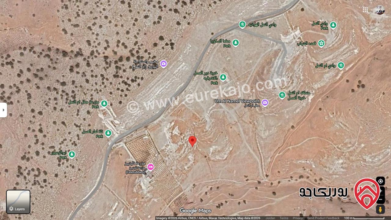 أرض استثمارية وسياحية مساحة 8 دونم و 65م للبيع في اربد  أراضي دير أبي سعيد | على شارع برقش – الأغوار الشمالية