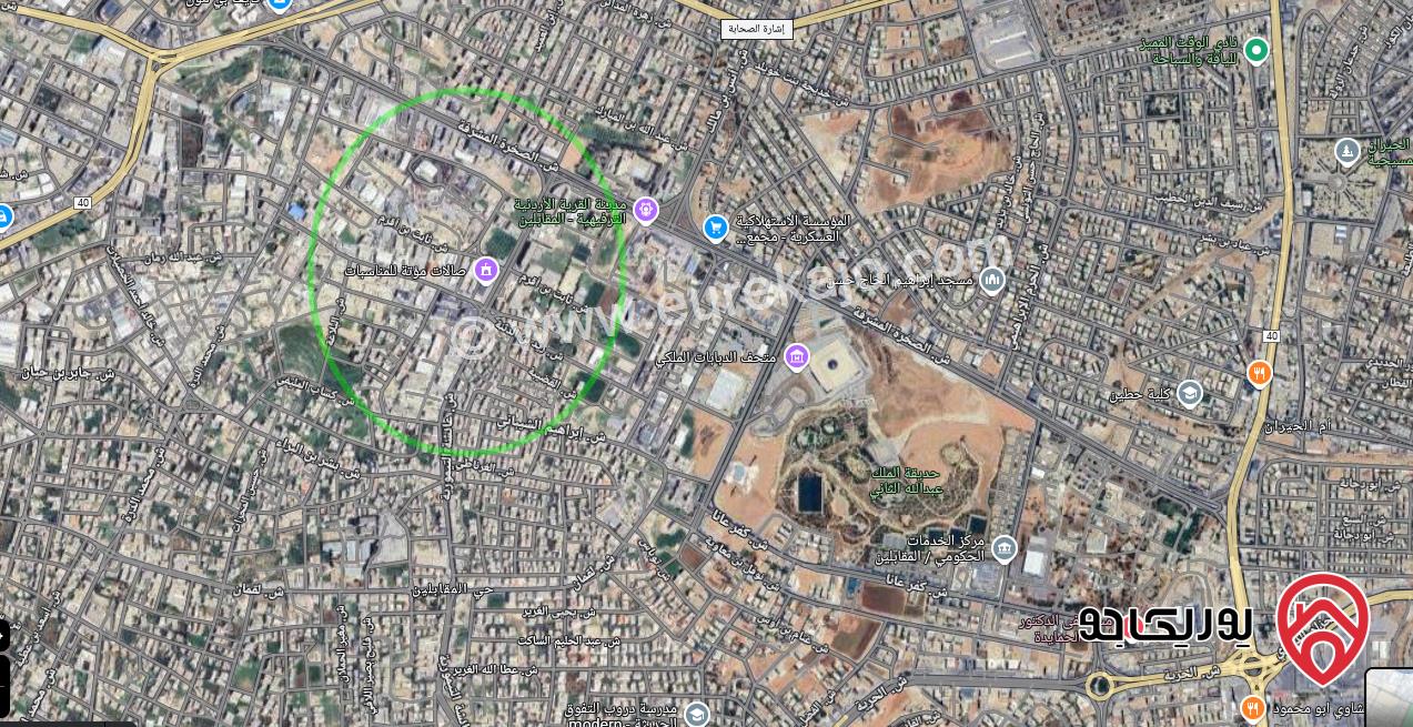 قطعه ارض للبيع في المقابلين في موقع حيوي مساحه 1355 متر - تنظيم : صناعات خفيفة  متعدد الاستخدام بأحكام خاصة