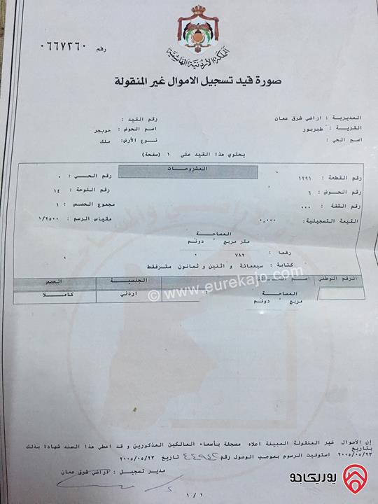 شبه فيلا مساحة 440م على أرض 782م للبيع في عمان - طبربور