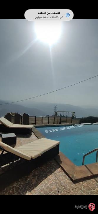 شالية فاخر مميز مساحة الأرض 1300م والبناء 180م للبيع في جرش قريب من عمان بإطلالة بانورامية وأعلى مواصفات