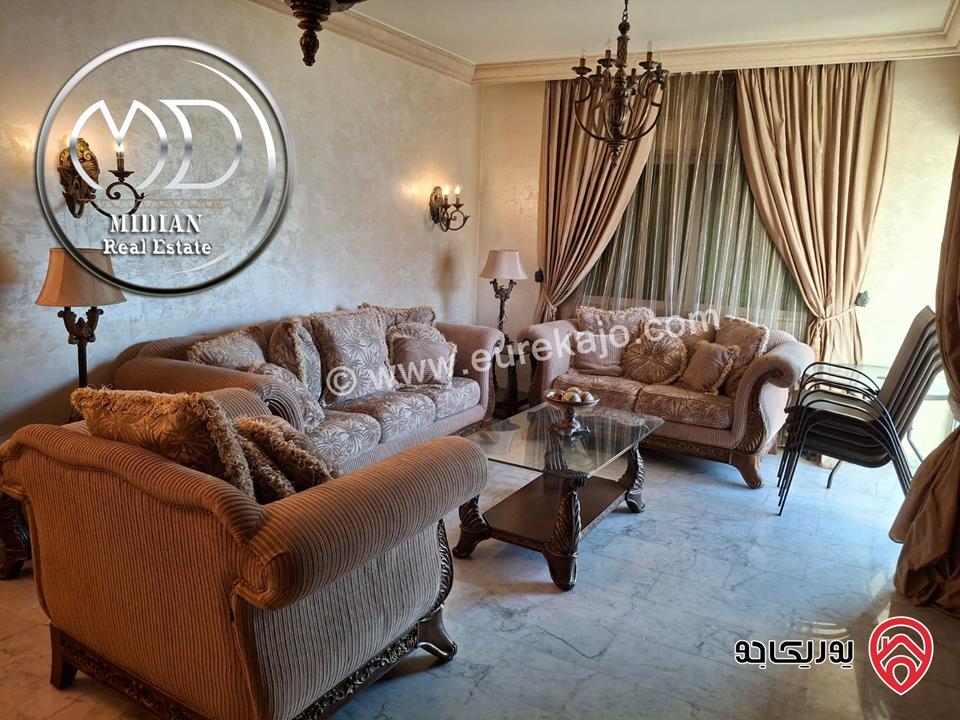 شقة مفروشة للايجار في عمان - خلدا مساحة 190م طابق ثالث تشطيبات و فرش سوبر ديلوكس اطلالة جميلة بسعر مميز