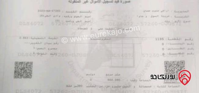 قطعة ارض مساحة 502م للبيع بجنوب عمان - منطقة جاوا وخريبة السوق مخدومة بالكامل قريبة من مغفر اليادودة بسعر جدا مغري