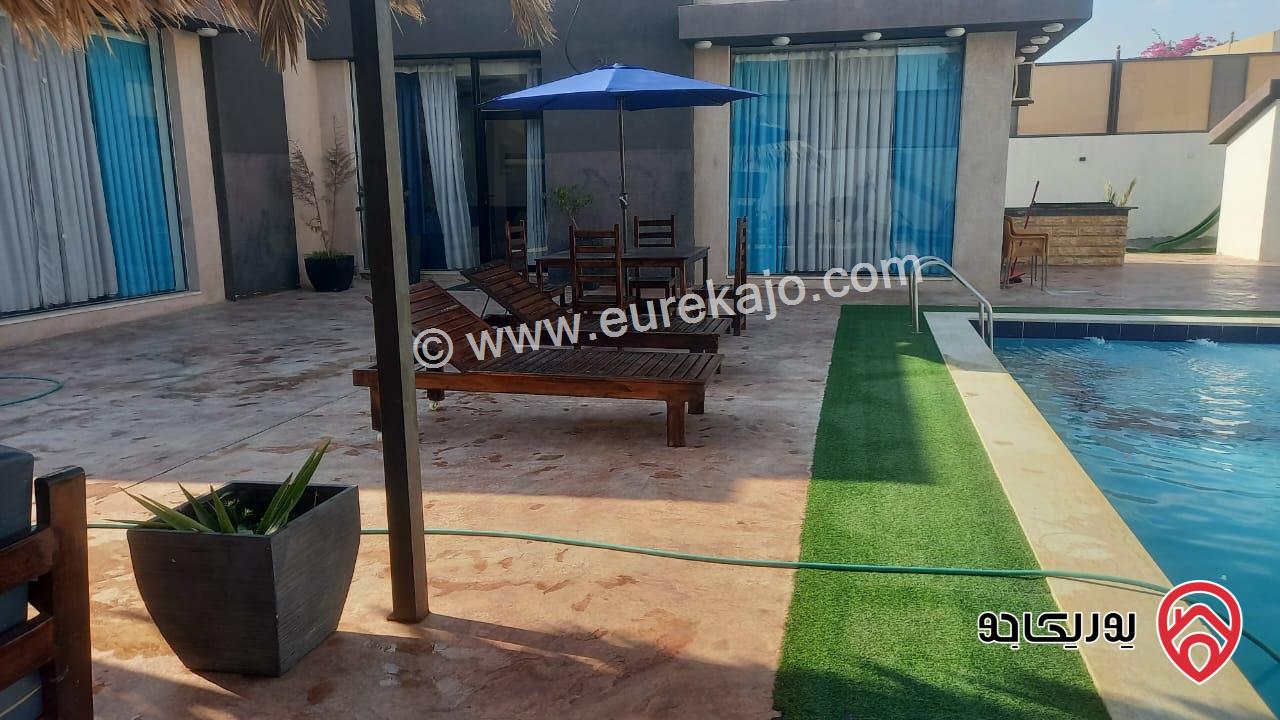 شاليه مساحة الأرض 527م والبناء 122م للبيع في البحر الميت منطقة الجوفة