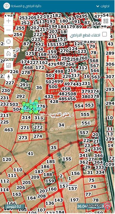 قطعة أرض مساحة 3 دونم للبيع في قرية خان الزبيب أراضي جنوب عمان