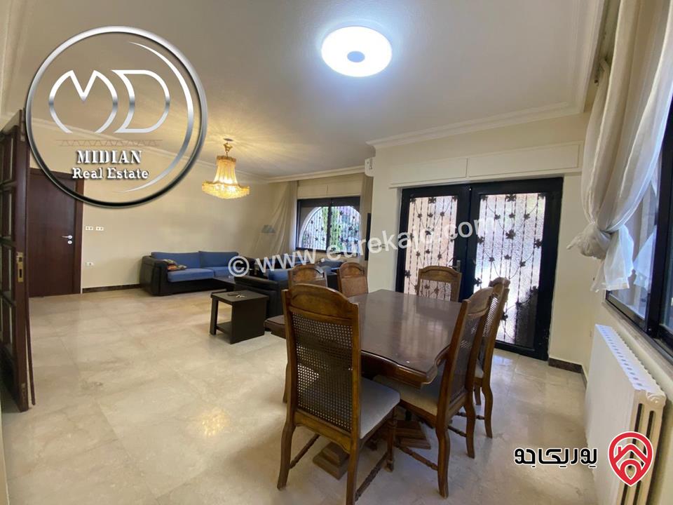 شقة ارضية مفروشة للبيع في عمان - ام اذينة مساحة 200م مع ترس و حديقة 150م تشطيبات سوبر ديلوكس بسعر مميز