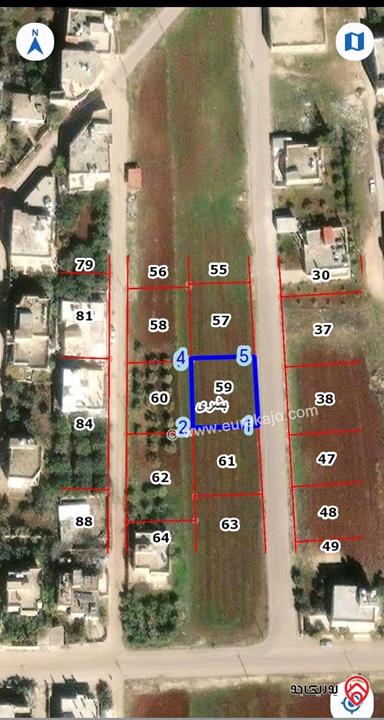 قطعة أرض مساحة 492م للبيع في إربد - بشرى