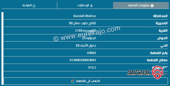 قطعة أرض مساحة 512م للبيع في أم نوارة 