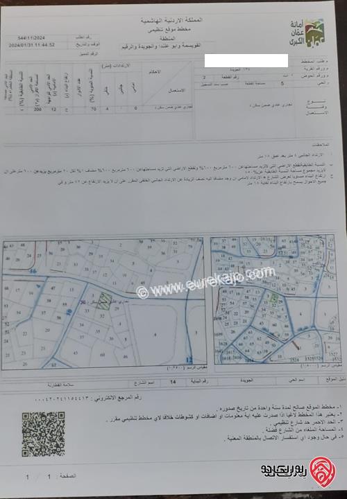 ارض تجاري مساحة 372م للبيع في عمان - الجويدة