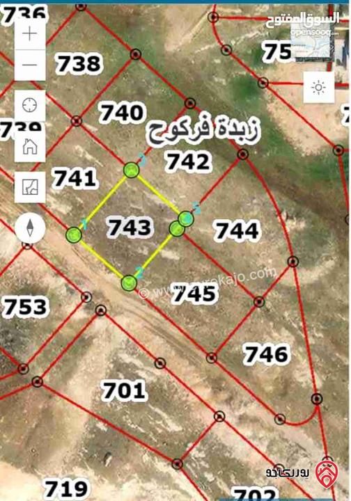 قطعة أرض مساحة 620م للبيع في اربد زبدة فركوح