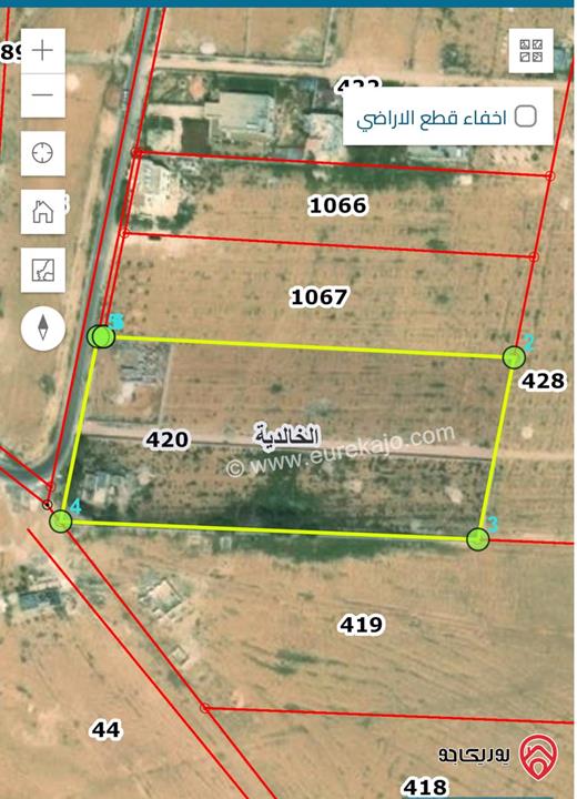 أرض مساحة 2 دونم و 500م للبيع في المفرق - الخالدية