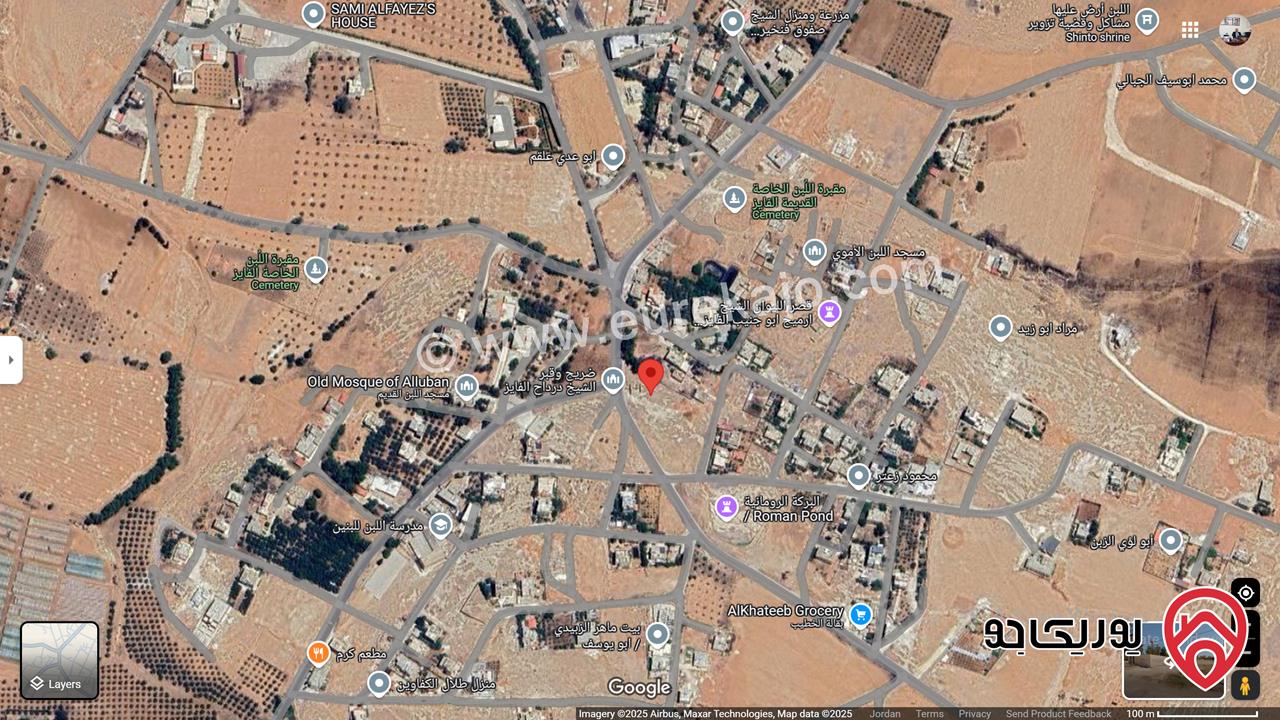 قطعة أرض مساحة 1275م للبيع في عمان - اللبن
