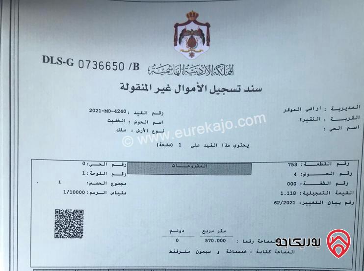 قطع أراضي عدد 3 مساحة تتراوح من 500م إلى 752م للبيع في عمان - النقيرة