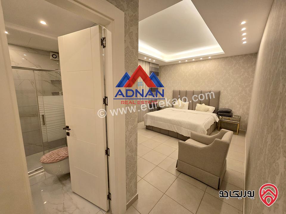 شقة ارضية مفروشة مساحة 250 متر مع كراج ومدخل خاص للايجار في عمان - أم أذينة