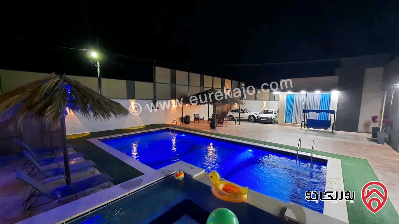 شاليه مساحة الأرض 527م والبناء 122م للبيع في منطقة الجوفة بالغور