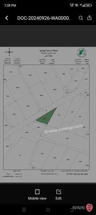 أرض مساحة 3 دونم و 541م للبيع في المفرق 