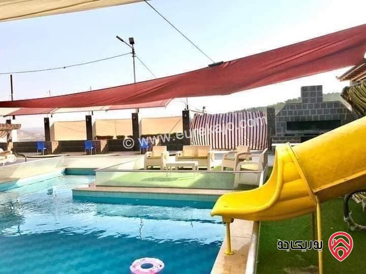 مزرعة مساحة الأرض 3425م والبناء 180م للبيع في جرش - بعد جامعة جرش، منطقة عين النبي * تبعد عن صويلح 40 دقيقة